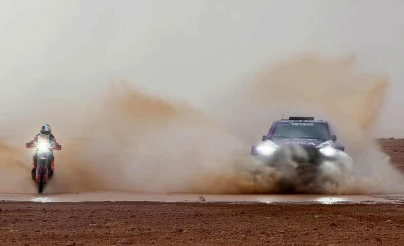 Cavigliasso y Pertegarini se prueban la Hilux en la arena de Marruecos: los 18 argentinos que van por todo